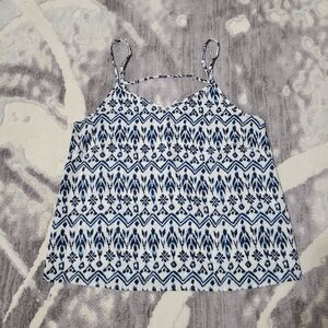 Blue & White Printed Spaghetti-Strap Cami